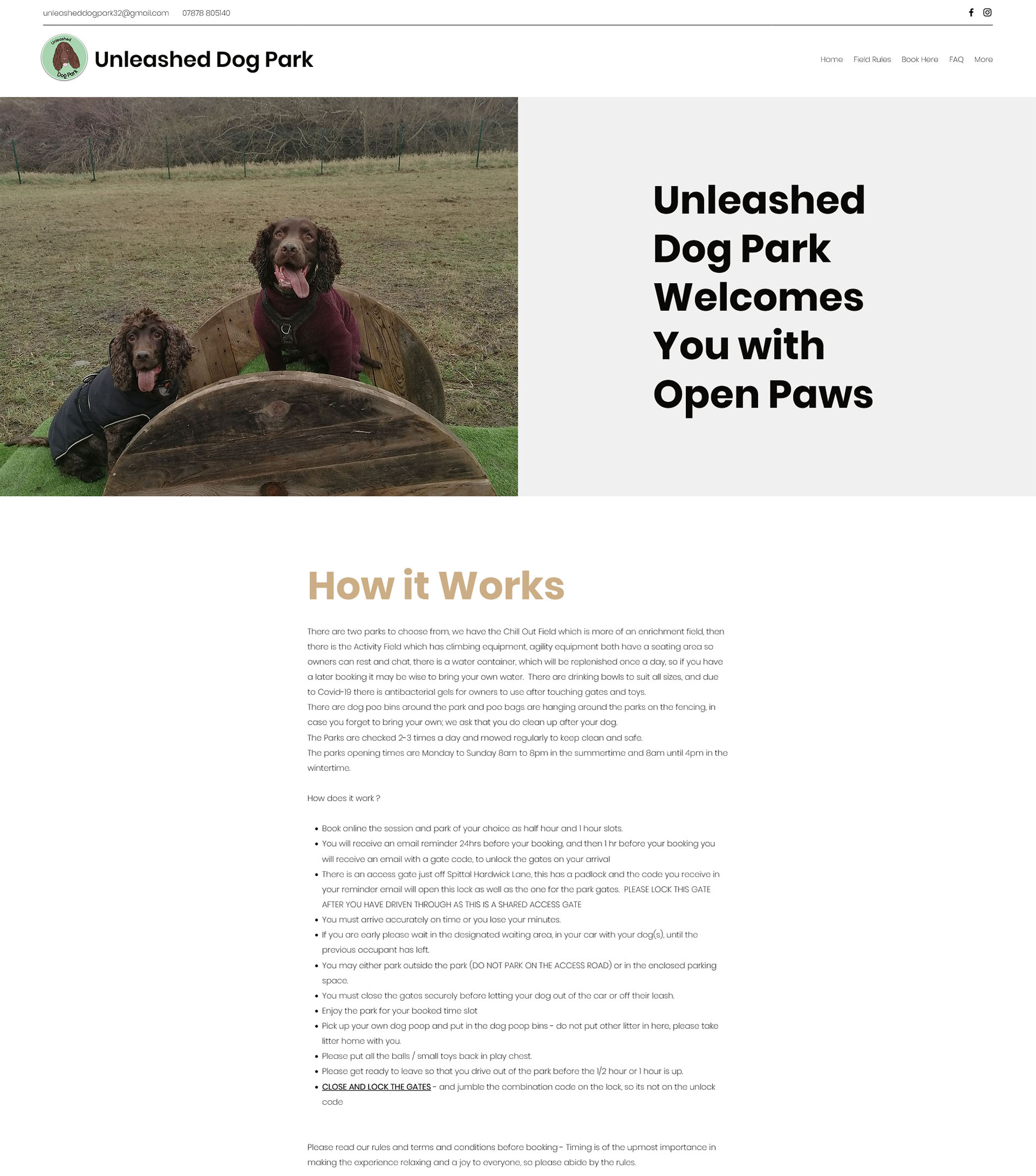 Unleashed Dog Park Website
